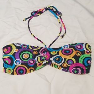 Multi-Colored Bandeau Bikini Top - Medium